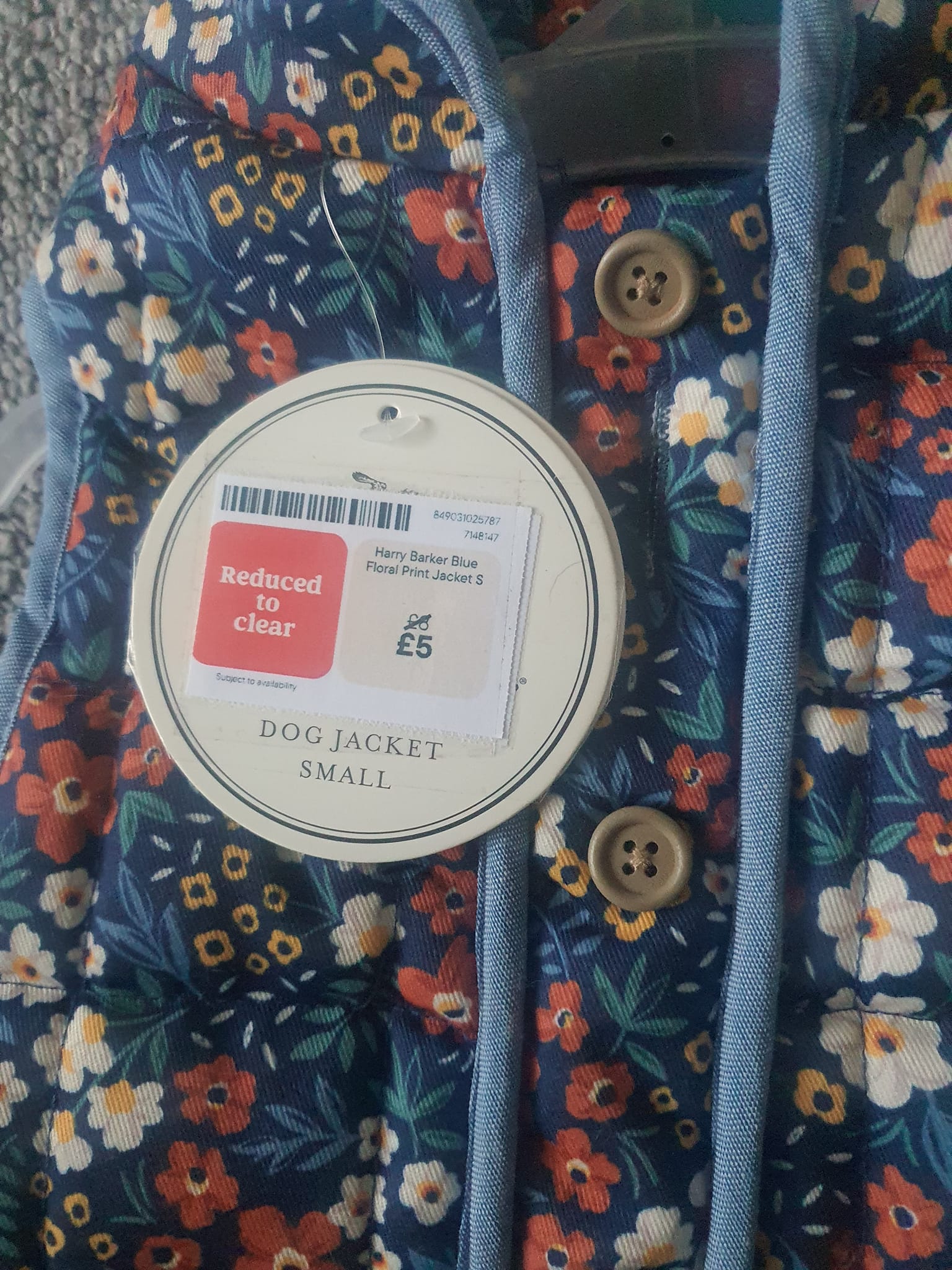 A pet owner posted about an incredible Pets at Home deal - a floral dog jacket