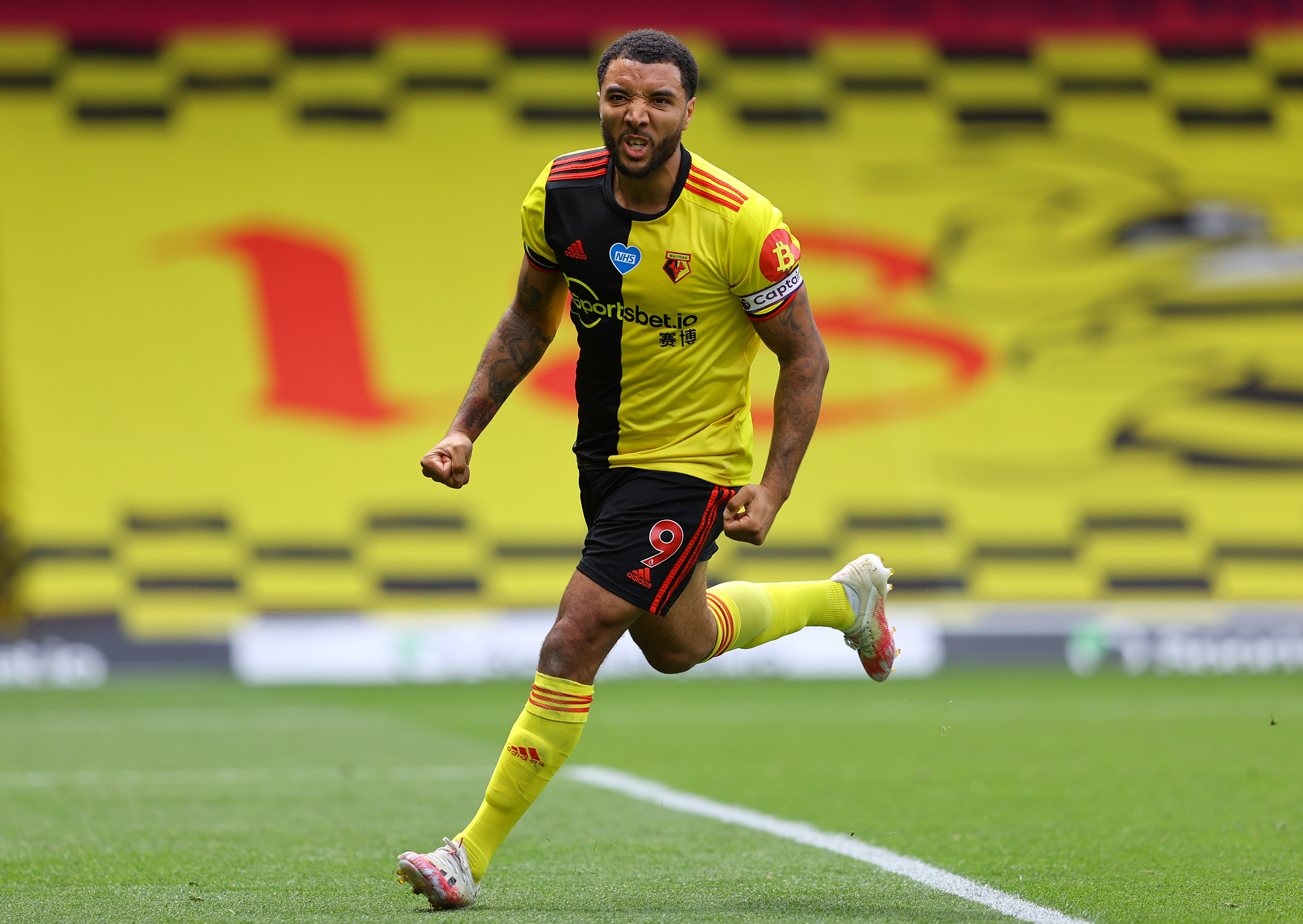 WATFORD, ENGLAND – JULY 11: Troy Deeney of Watford celebrates after scoring his team’s first goal from a penalty during the Premier League match between Watford FC and Newcastle United at Vicarage Road on July 11, 2020 in Watford, England. Football Stadiums around Europe remain empty due to the Coronavirus Pandemic as Government social distancing […]