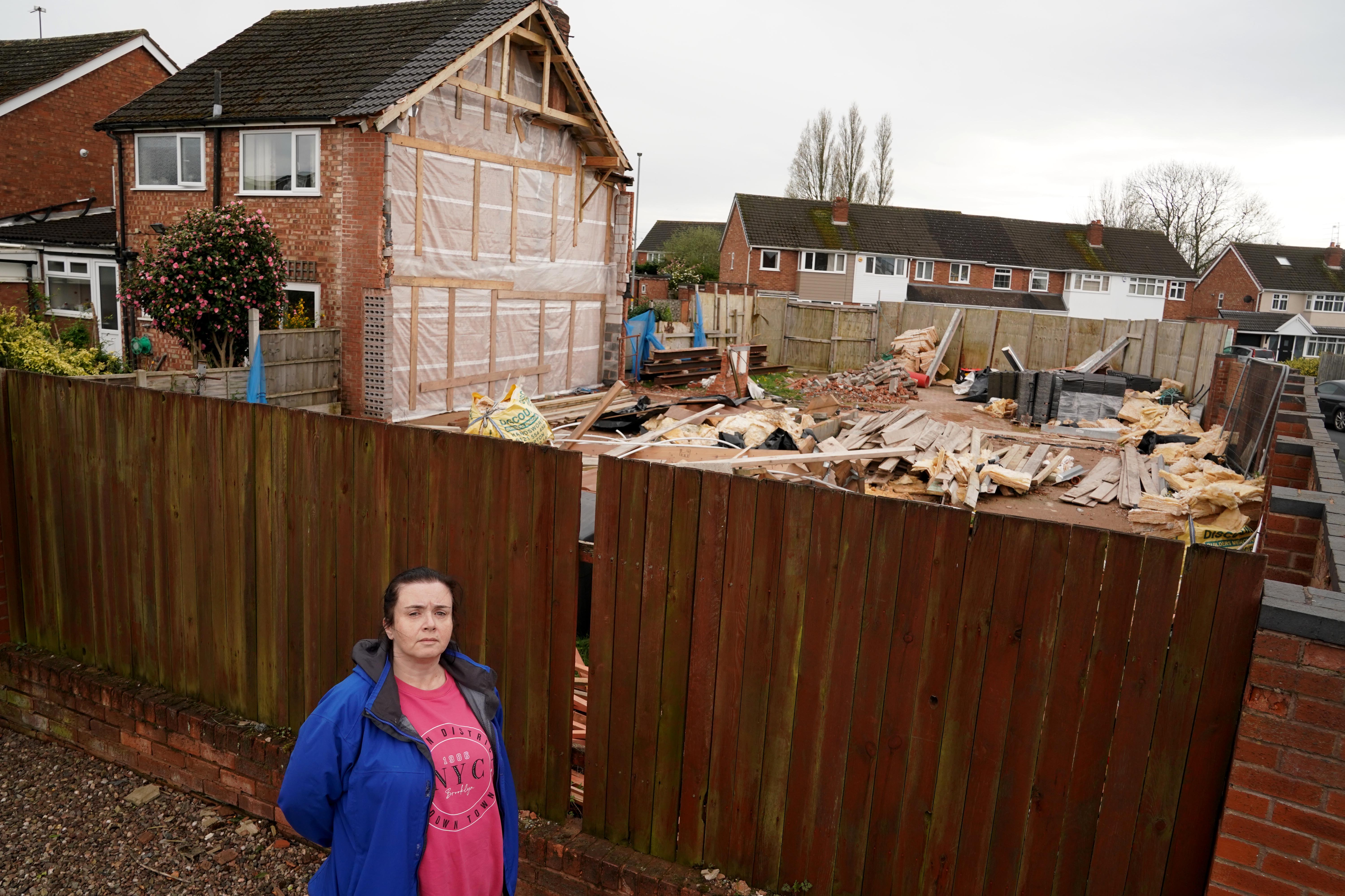 Councillor Tracey Elson ward with the demolition site