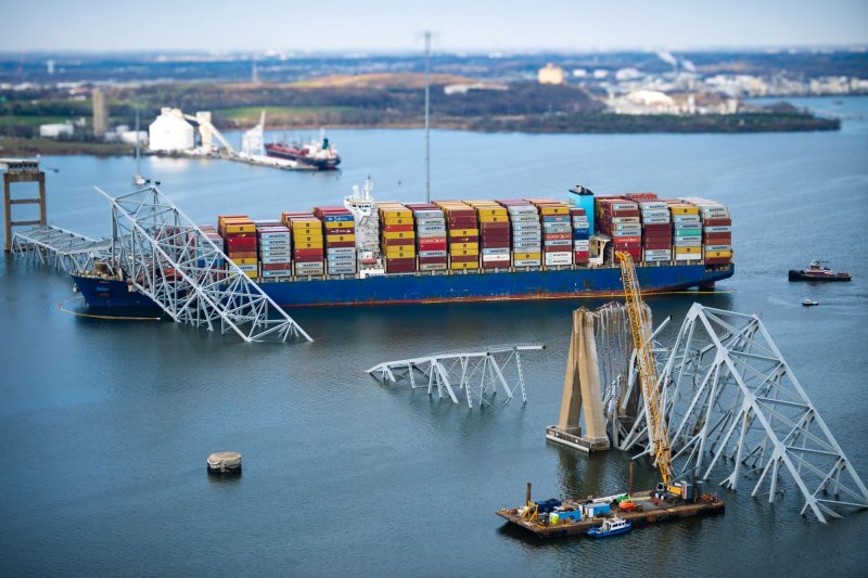 Military engineers said Thursday that a limited-access channel could be open in the Port of Baltimore by the end of the month. Photo by PO1 Brandon Giles/U. S. Coast Guard/UPI