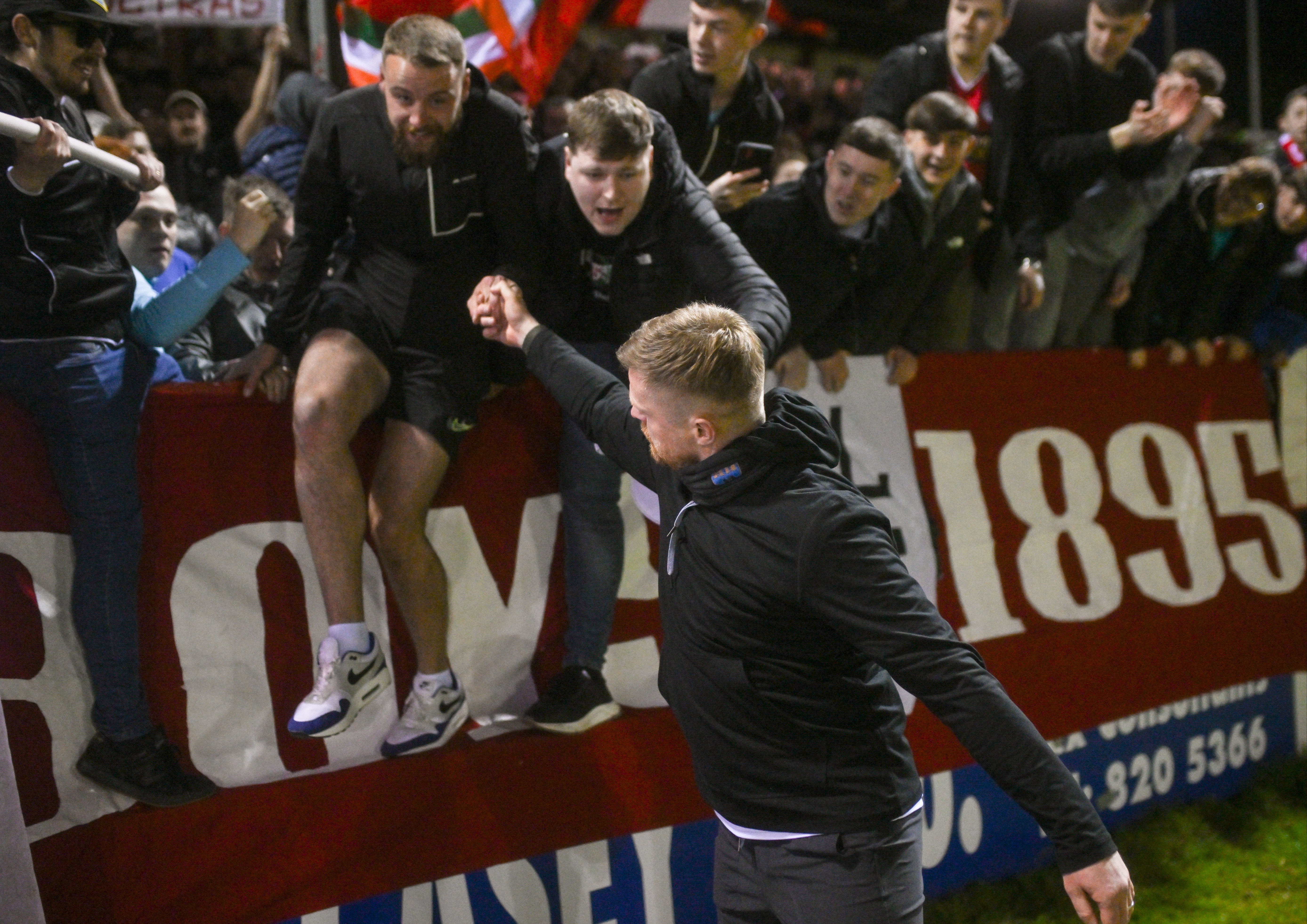 Damien Duff grabbed a delighted fan from the stands