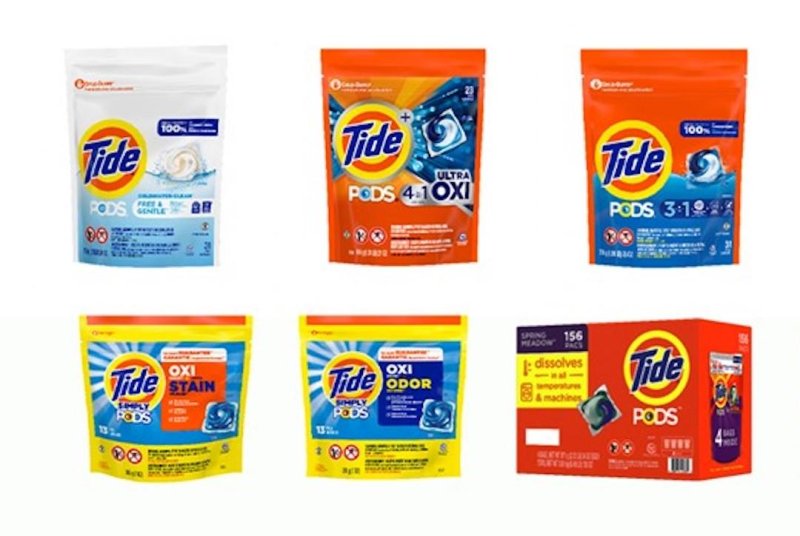 Procter &amp; Gamble on Friday recalled 8.2 million Tide, Gain, Ace and Ariel products due to a split in the bags, which could pose a health risk to children if they access the pods and ingest them. Image courtesy U.S. Consumer Product Safety Commission