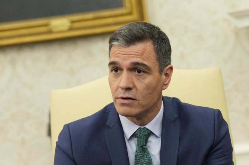 Spanish President Pedro Sanchez Perez-Castejon received the vocal backing of his ruling Socialist Party colleagues Saturday while pondering resignation amid political attacks against his wife. File photo by Chris Kleponis/UPI