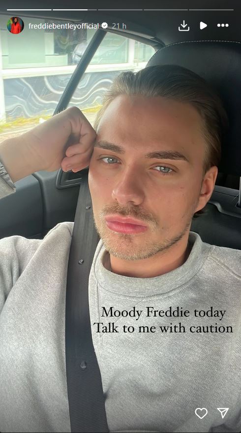 Towie star Freddie Bentley has revealed a feud with his co-star after he admitted he was 'blocked' on social media