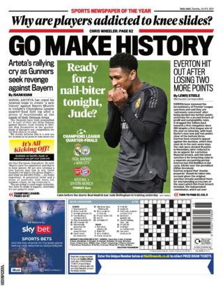 Back page of the Daily Mail