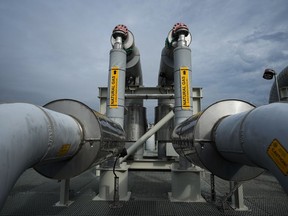 The chair of the First Nations Major Projects Coalition says Indigenous people are set to become true partners in big projects that will help lead to a future of self-sustaining financial independence. Piping is seen on the top of a receiving platform which will be connected to the Coastal GasLink natural gas pipeline terminus at the LNG Canada export terminal under construction, in Kitimat, B.C., Wednesday, Sept. 28, 2022.