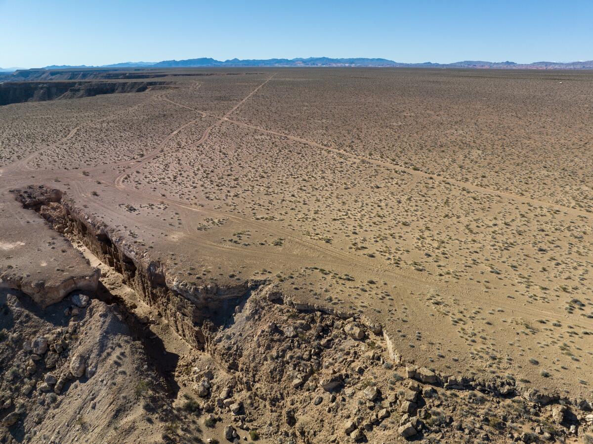 One of two cuts made by landscape artist Michael Heizer for "Double Negative" in the Nevada desert.