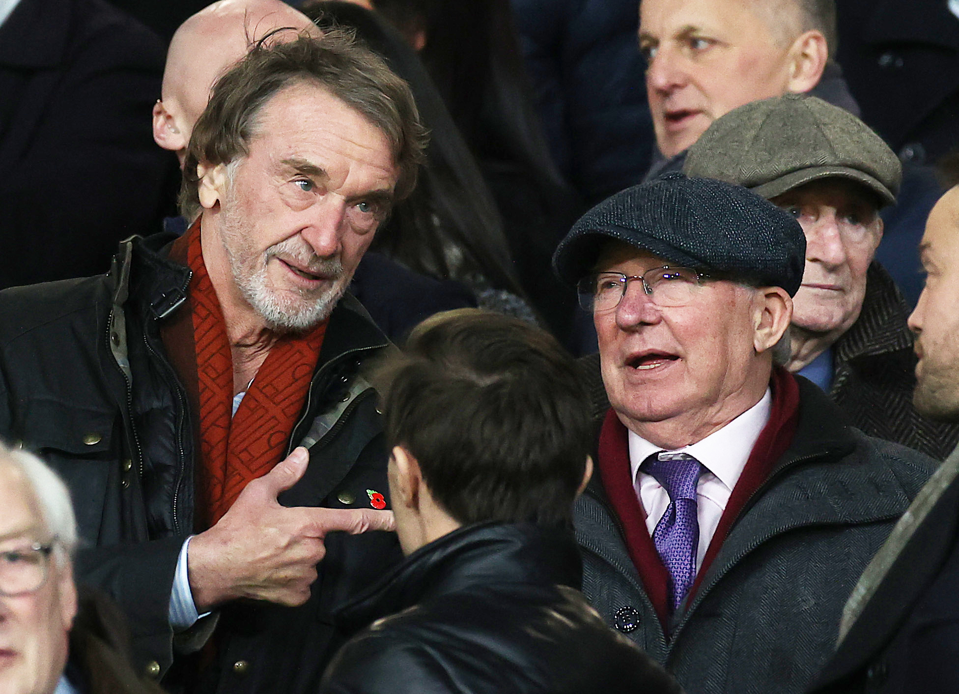 Sir Jim watched his team take on Spurs alongside ex-Man U manager Sir Alex Ferguson at Old Trafford on January 14 this year