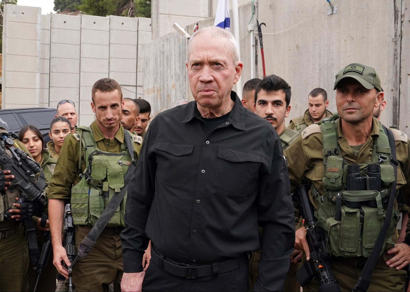 Israeli Defence Minister Yoav Gallant visits the 91st Division’s base in northern Israel