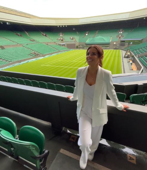 Her love for Wimbledon is clear to see