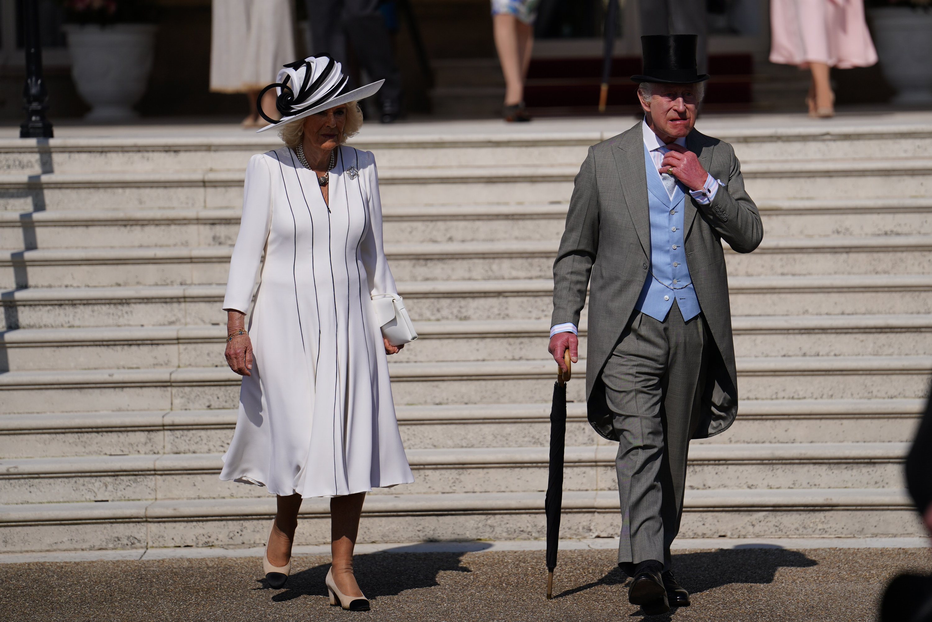 Queen Camilla was by Charles' side at the party