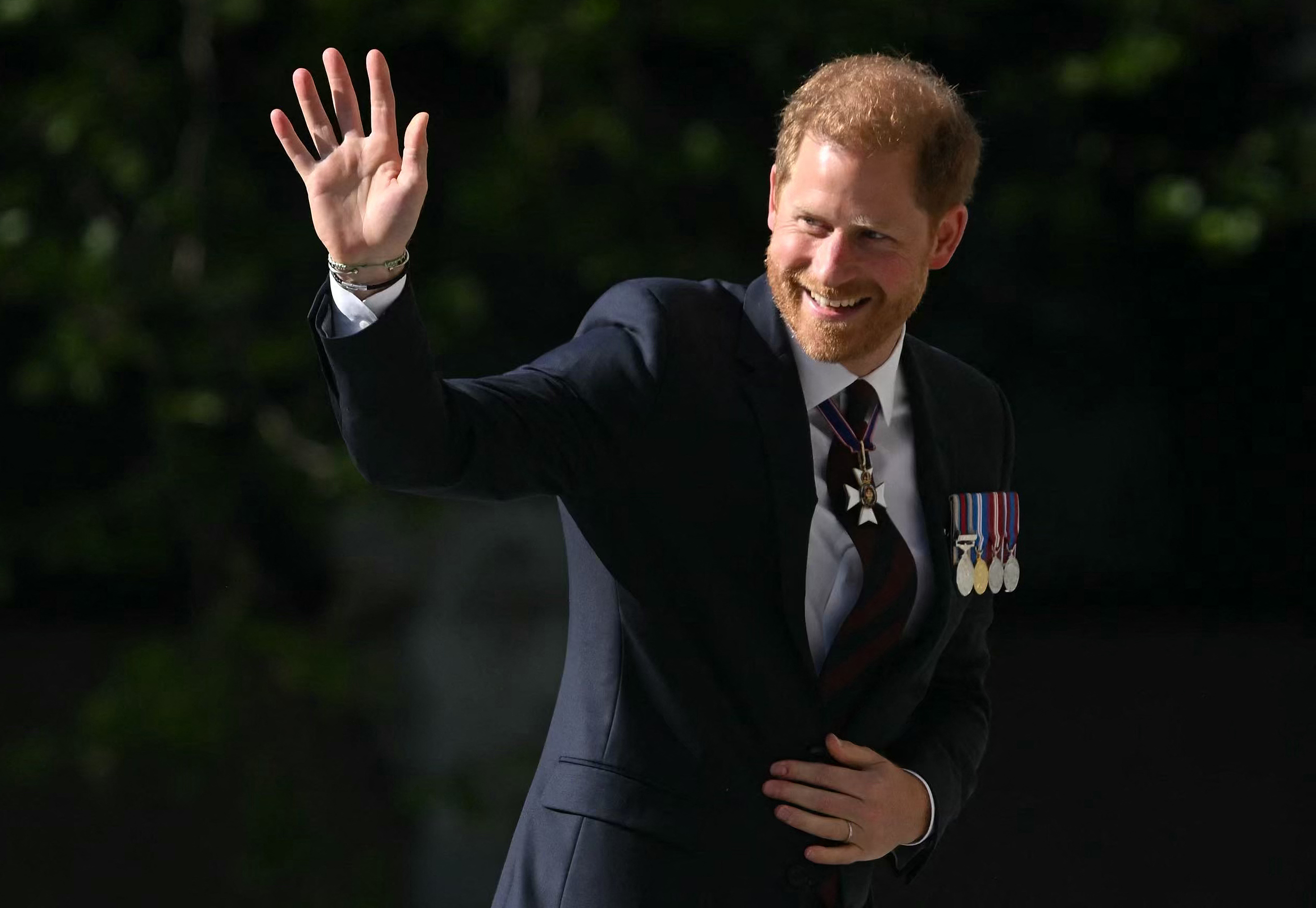 He was all smiles on Wednesday at the Invictus bash