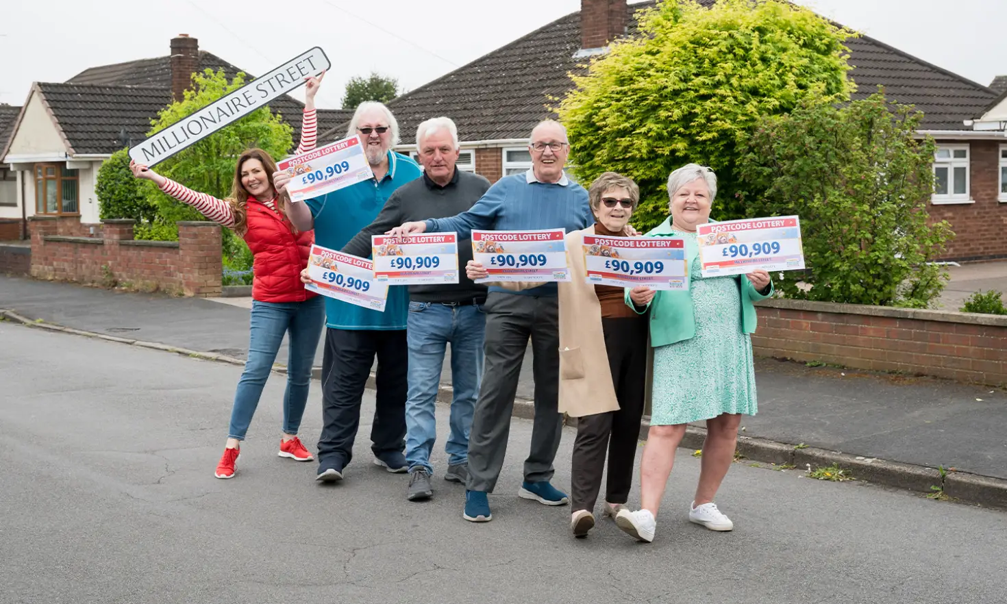 Ann led some of her other winning neighbours in a conga line down the street