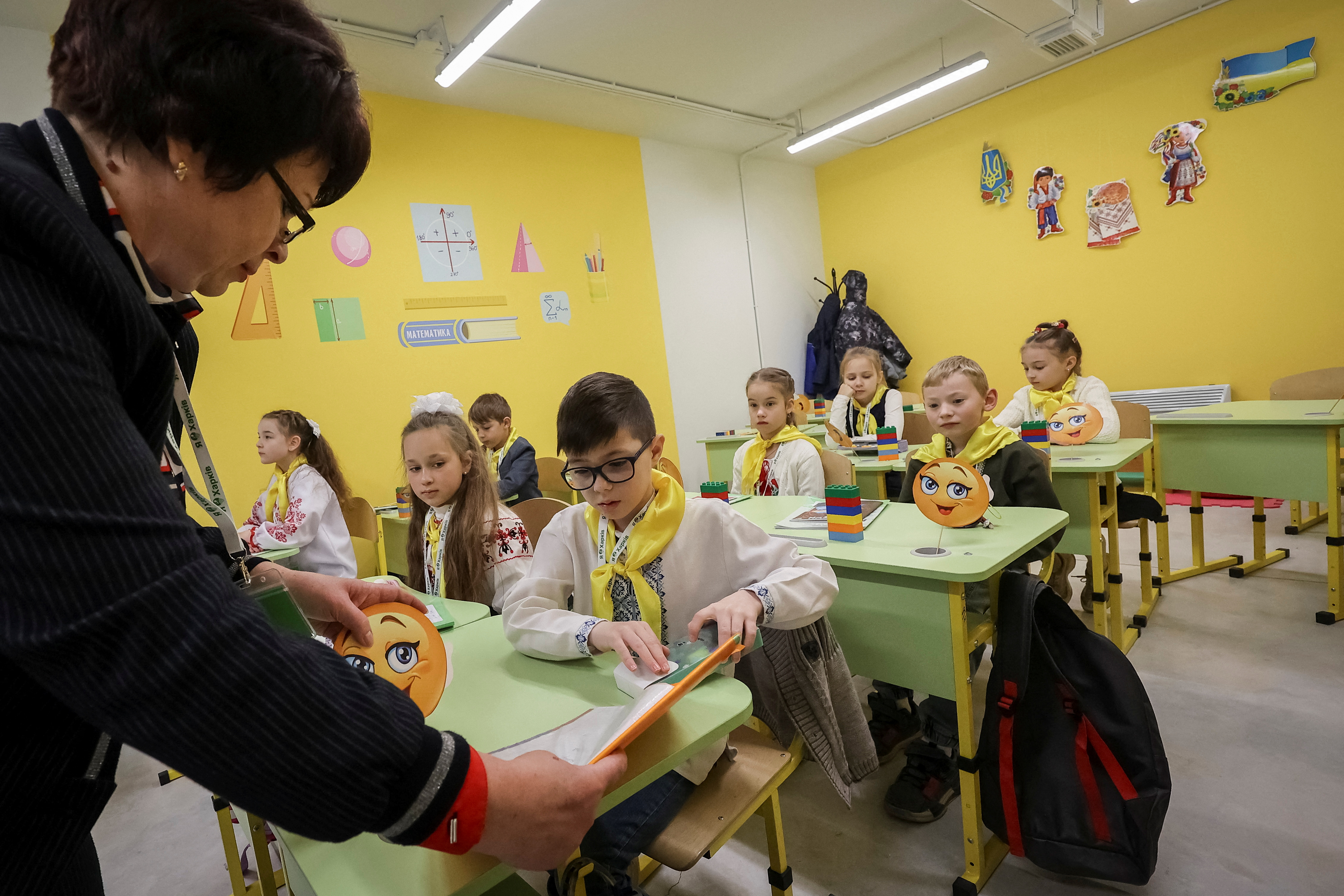 The heavily fortified underground schools let the children continue to learn with their teachers in wake of the fighting around them