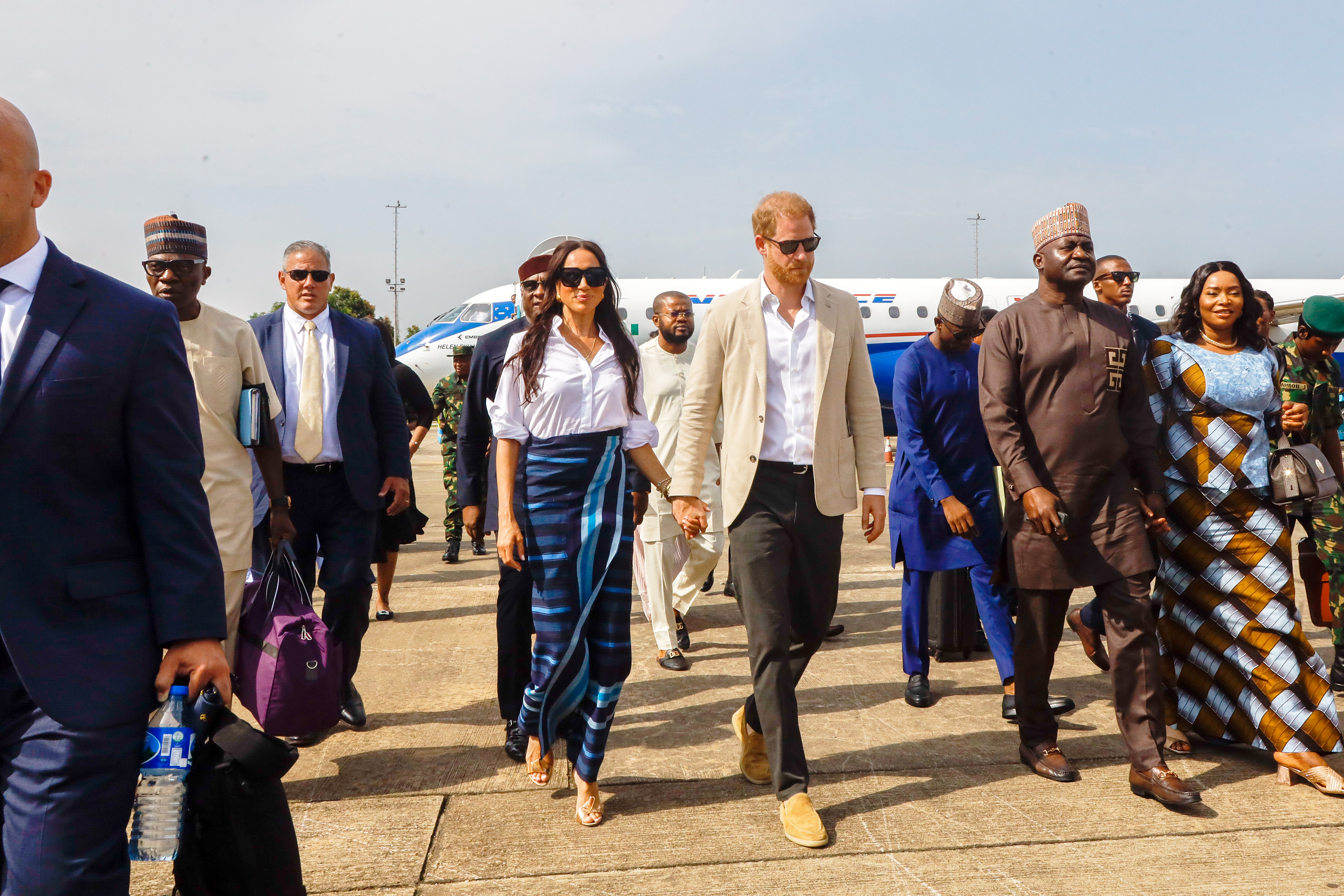 Prince Harry and Meghan arrived at Lagos airport for an Official State Welcome