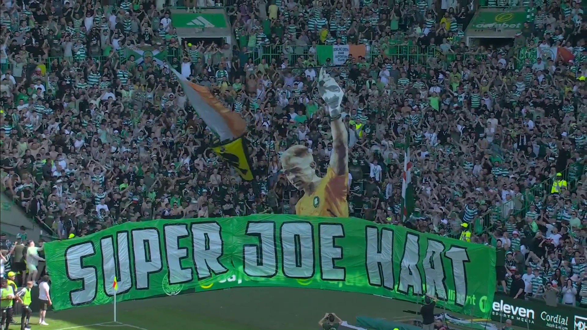 The supporters held up a tifo display for the goalkeeper
