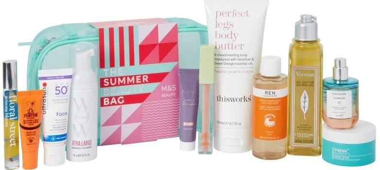 The bag is full of 12 make-up and skincare goodies