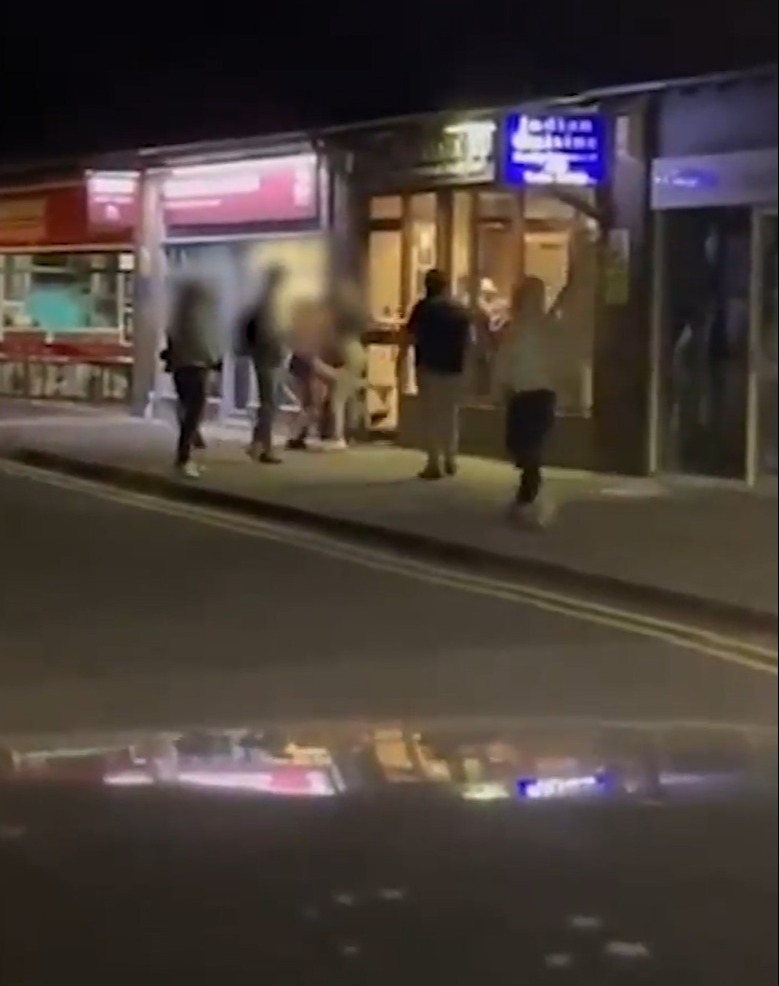 Shocking footage shows thugs attacking the restaurant