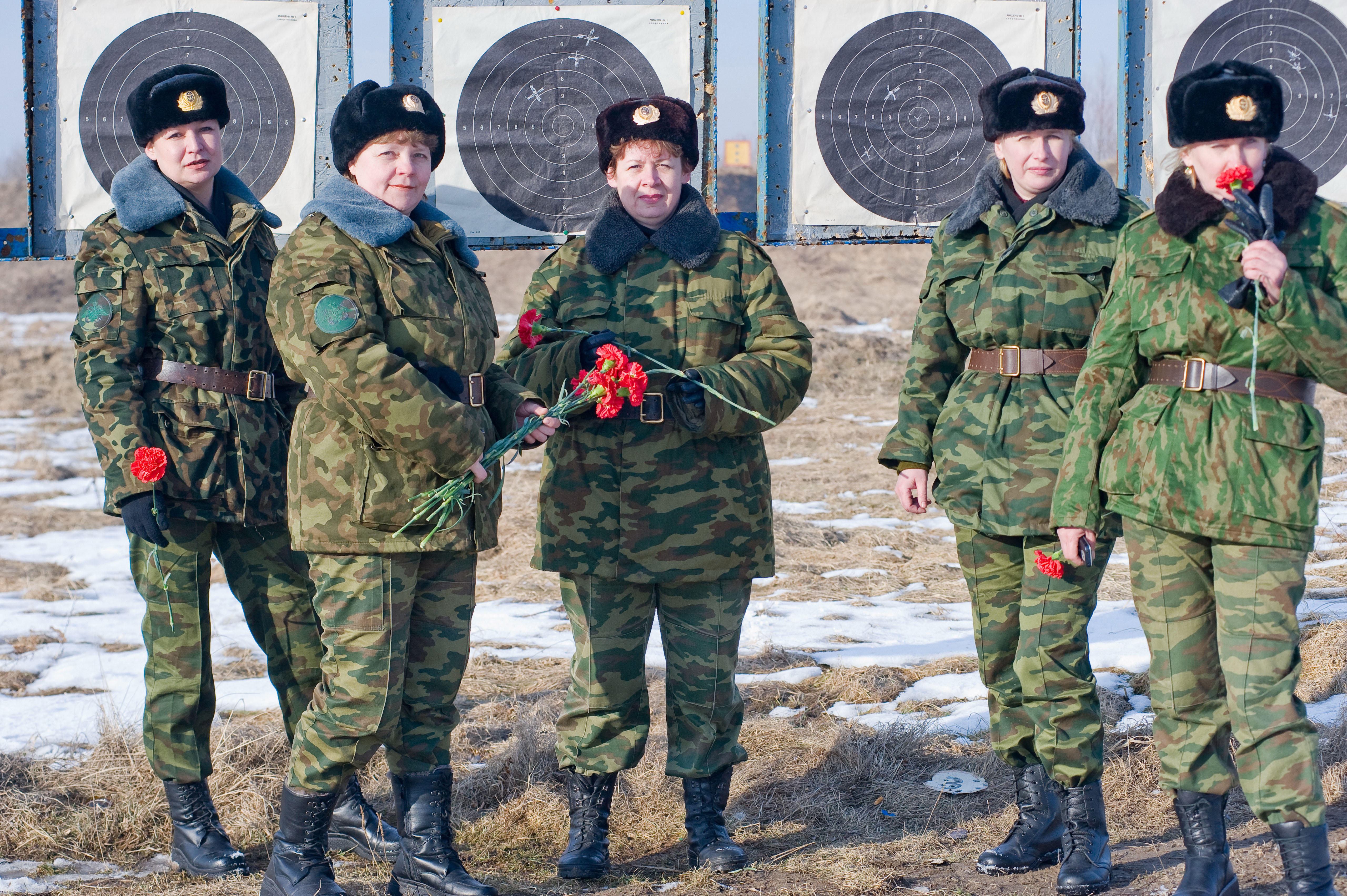 Soldiers of the Russian Army are pictured at a shooting range in Kaliningrad