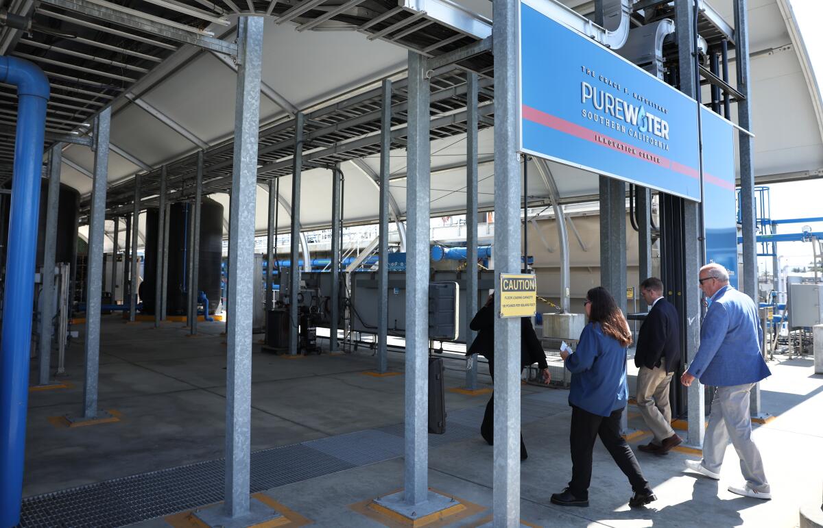 Guests tour the Grace F. Napolitano Pure Water Southern California Innovation Center in Carson.