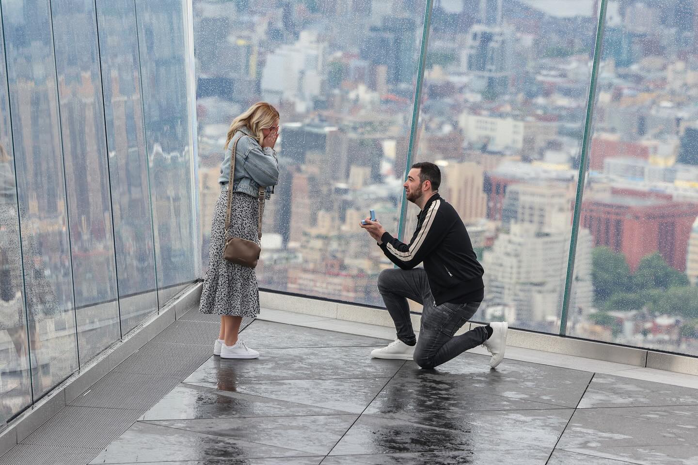 Humphries took the opportunity to propose to partner Kayley while in New York