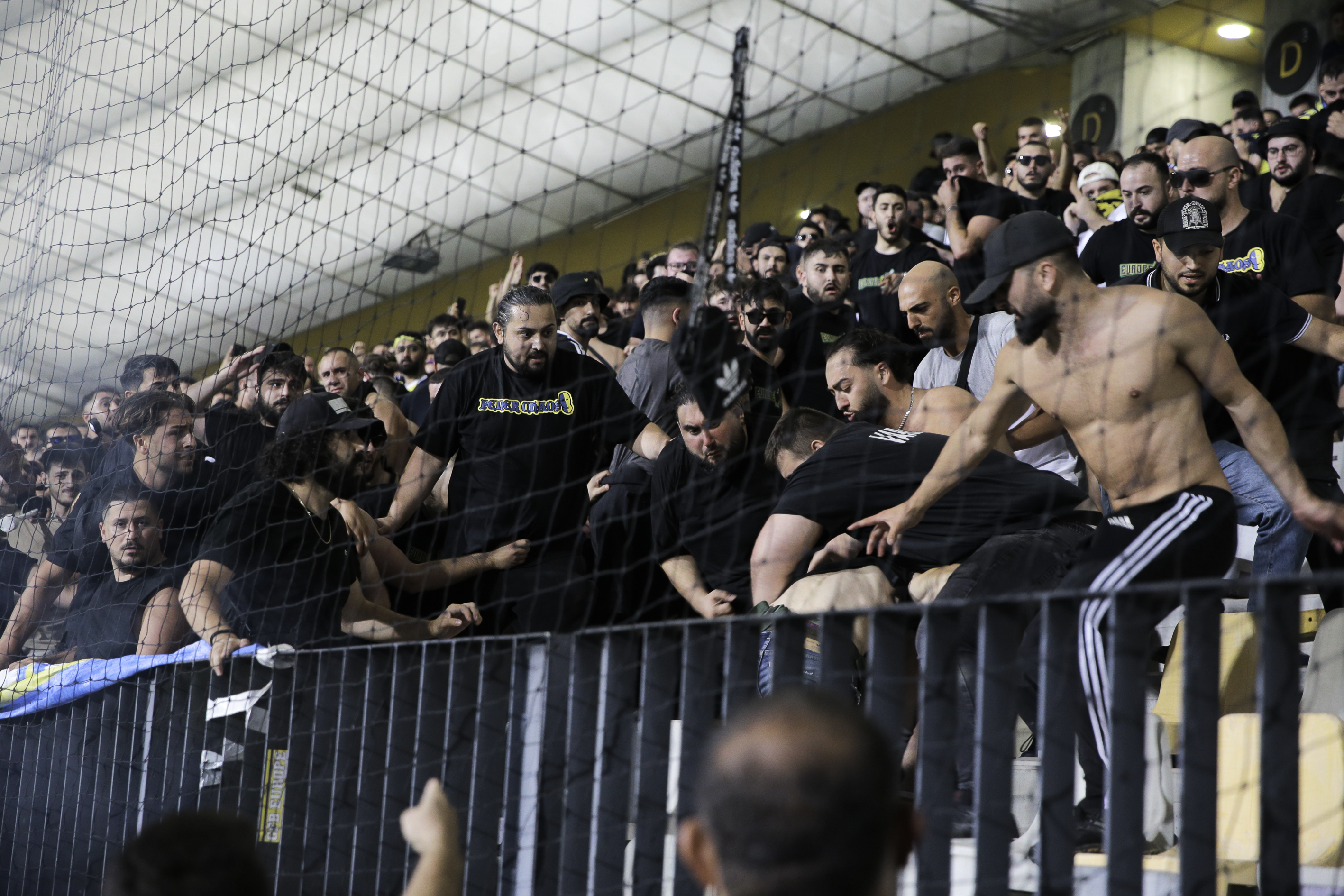 Fenerbahce fans clash with Maribor supporters last year