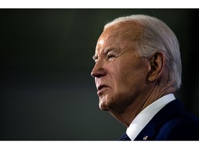 US President Joe Biden speaks during an event at the Hillsborough Community College Dale Mabry campus in Tampa, Florida, US, on Tuesday, April 23, 2024. Biden is putting the spotlight on one of the country's most restrictive abortion laws, seizing on the issue while on Donald Trump's own Florida turf and as his rival is distracted by a criminal trial. Photographer: Thomas Simonetti/Bloomberg