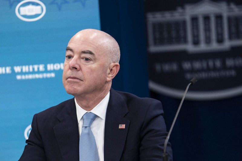 Secretary of Homeland Security Alejandro Mayorkas on Thursday announced a new process that seeks to expeditiously process immigrant court proceedings in five cities. File Photo by Sarah Silbiger/UPI