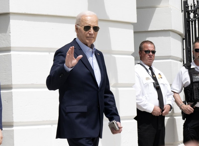 President Joe Biden is to travel to Charlotte, N.C., on Thursday to meet with the families of law enforcement killed in a shoutout earlier this week. Photo by Ron Sachs/UPI