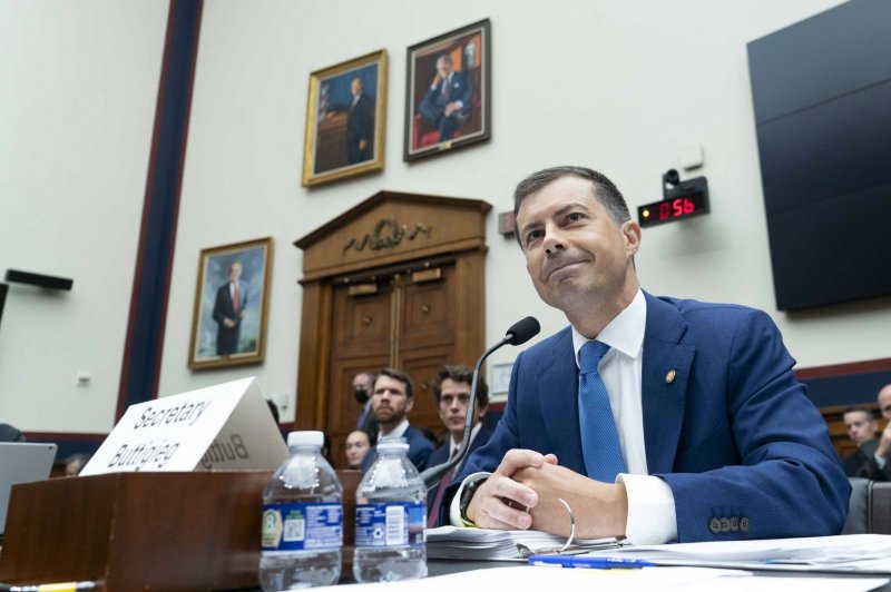 Transportation Secretary Pete Buttigieg said Friday that road safety grants announced Friday will help 99 communities around the country improve road safety. Another round of grants will be announced in August. File Photo by Bonnie Cash/UPI