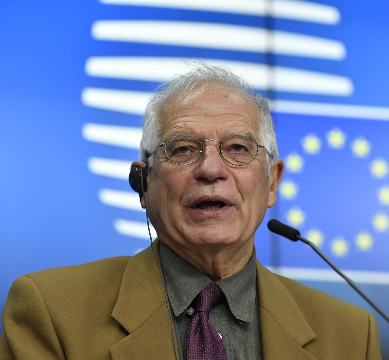 European High Representative of the Union for Foreign Affairs Josep Borrell said Russia's decision to remove buoys marking its international border with Estonia was "unacceptable." File Photo by John Thys/EPA-EFE