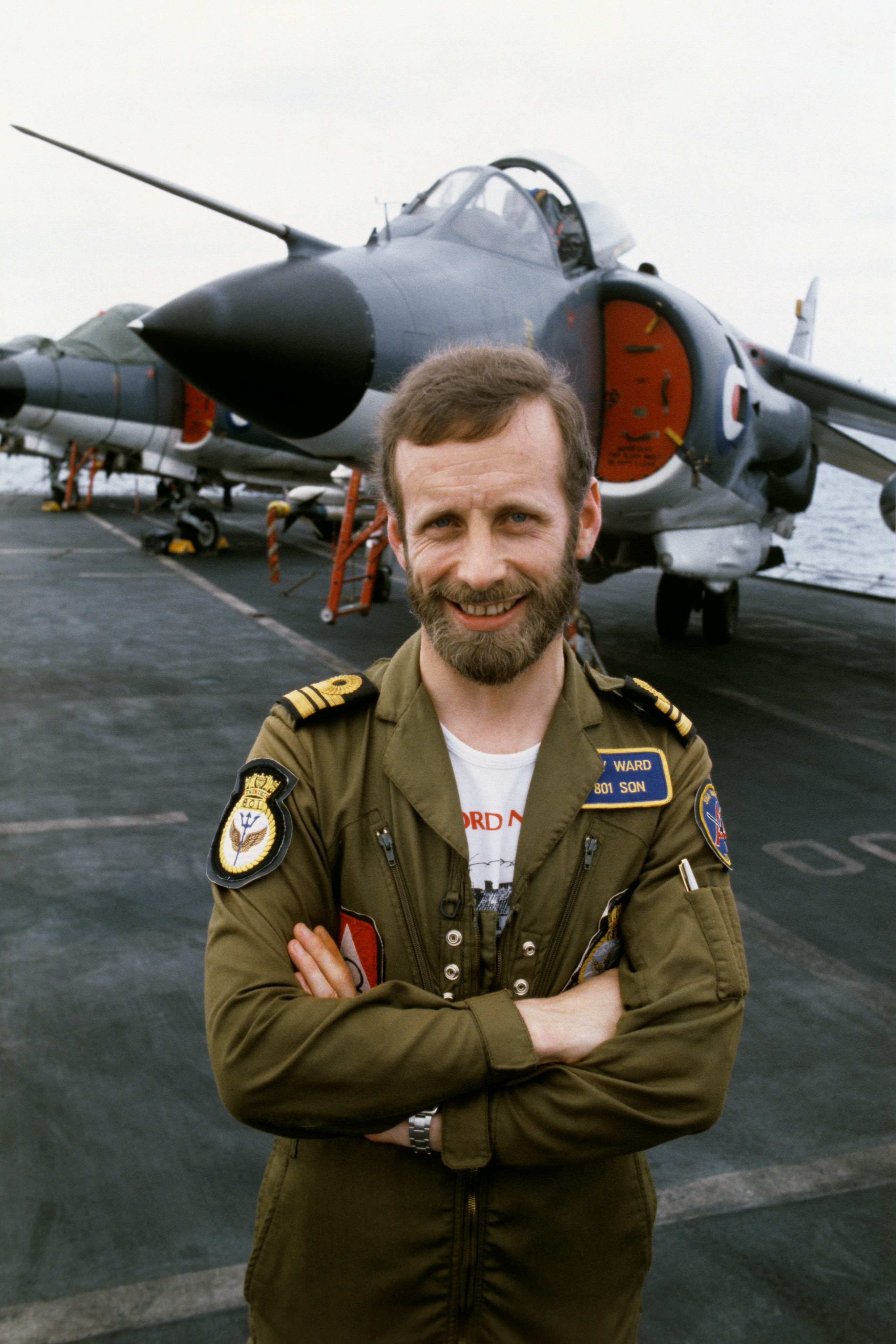 Ex-Navy fighter ace Cdr Nigel 'Sharkey' Ward passed away at his home on the Caribbean island of Grenada 'with his dog by his side'