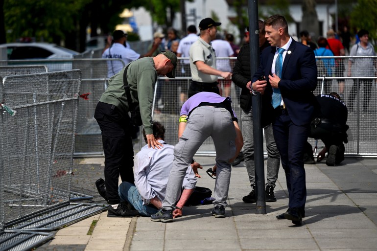 A person is detained after shooting incident of Slovak PM Robert Fico, 