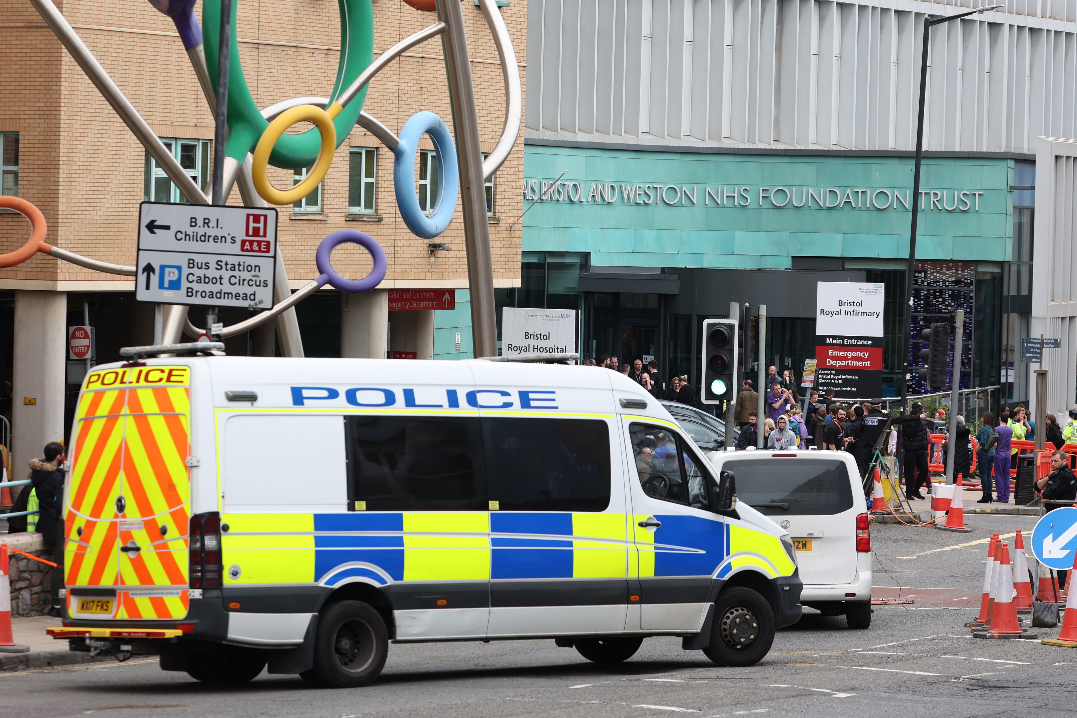 The scene at the Bristol Royal Infirmary after a possible power cut