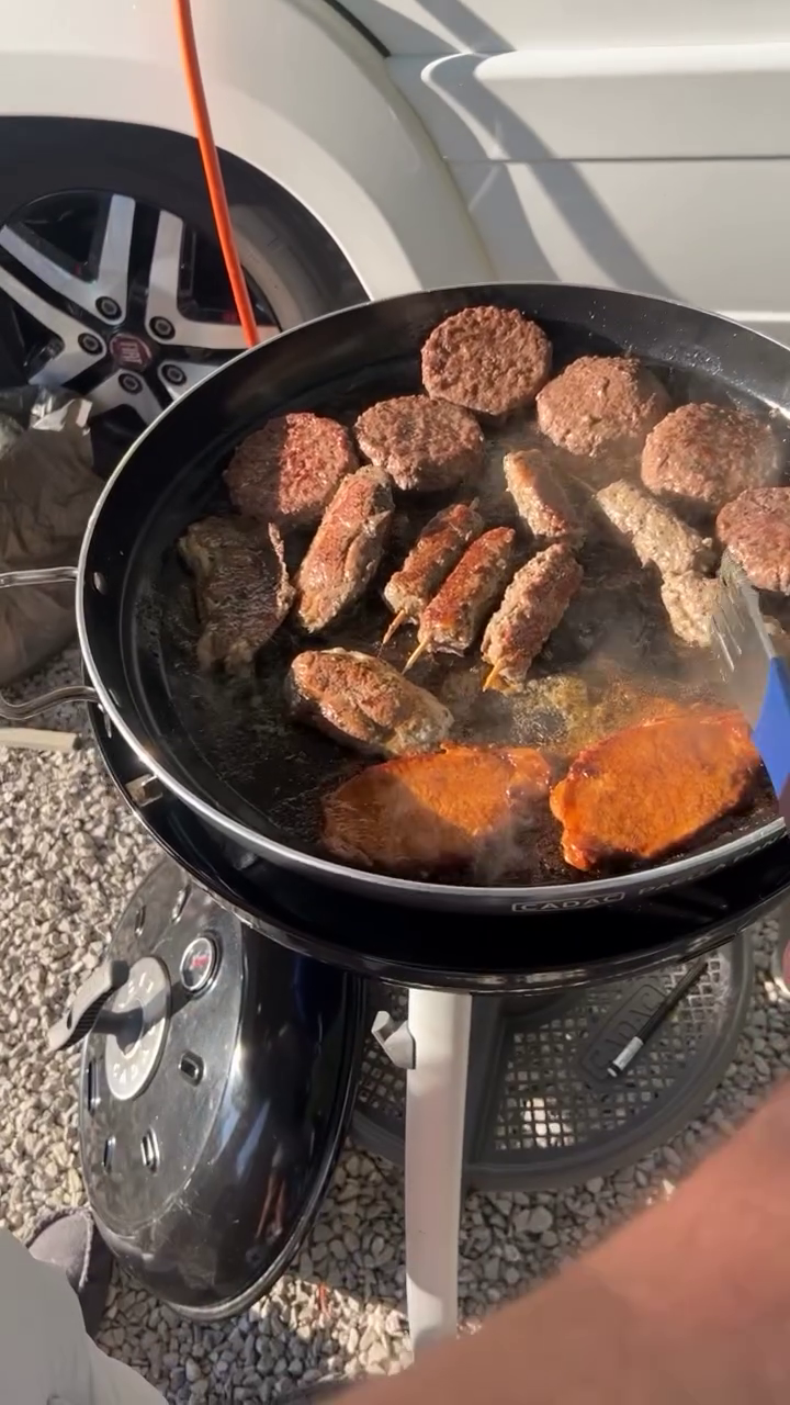 The family has been enjoying a sunny break in their motorhome