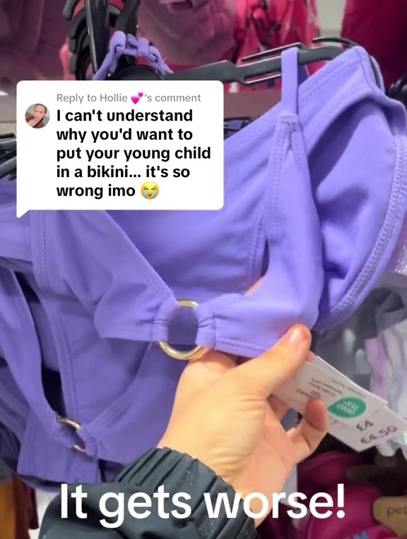 Parents have been left raging after spotting teeny bikinis for kids as young as three in Poundland