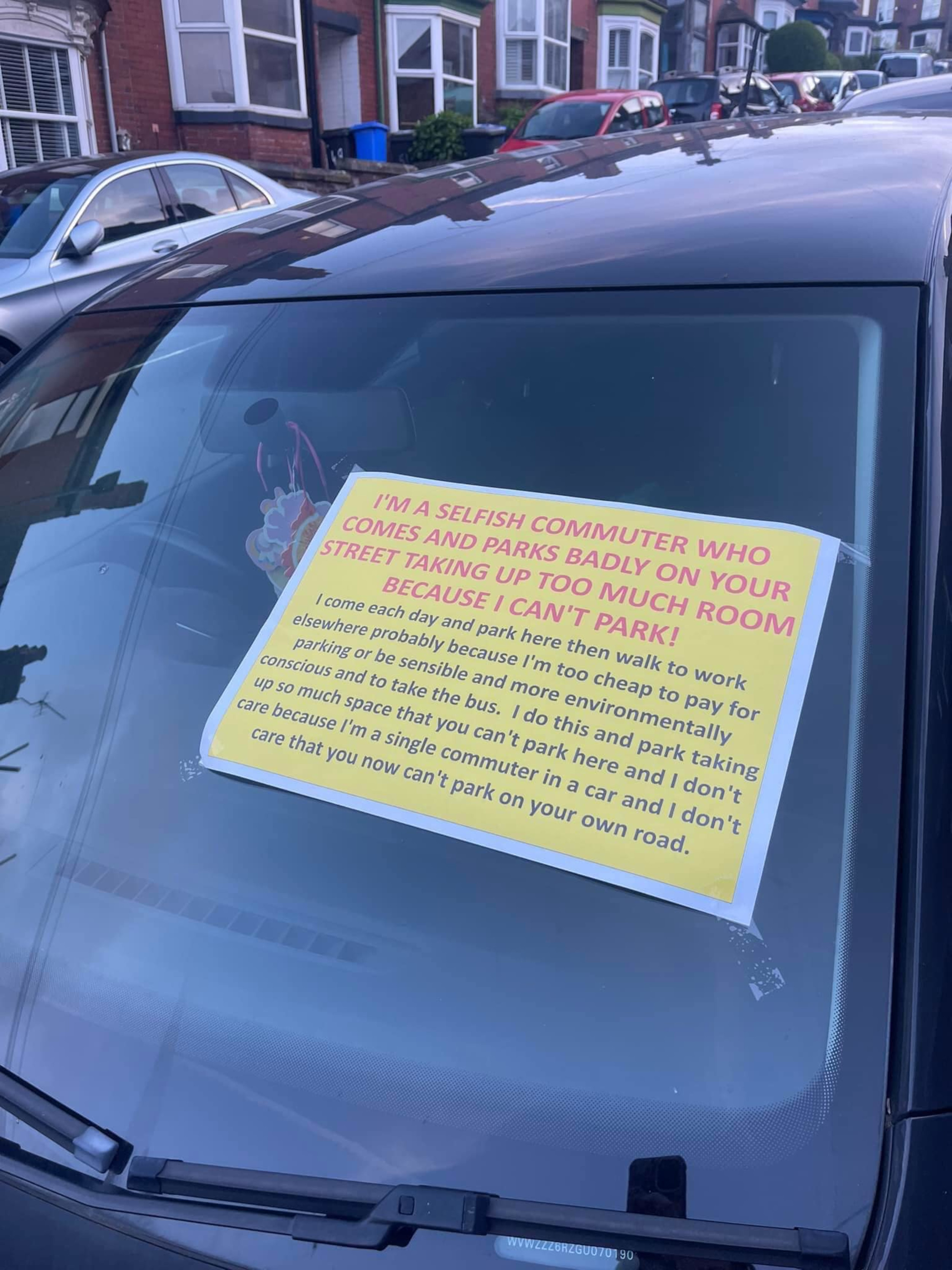 The 94-word rant received support from locals who shed more light on the area's parking struggles