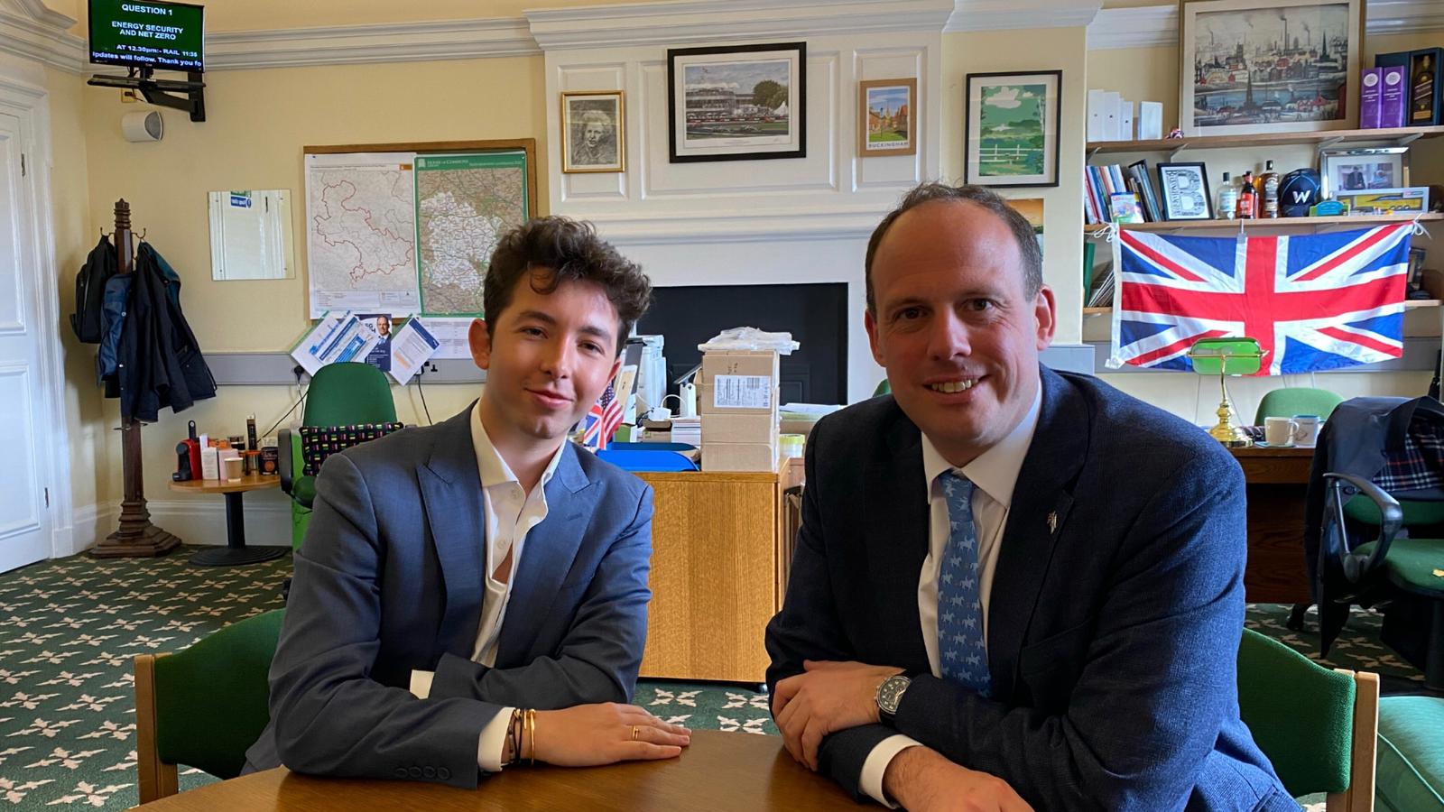 Ryan-Mark pictured with Greg Smith, MP for Buckingham