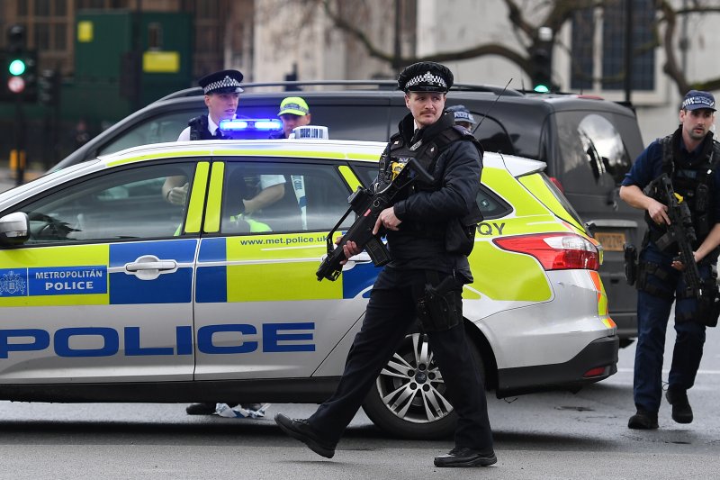 Three men are set to appear at Westminster Magistrates Court in central London later Monday charged with assisting Hong Kong's foreign intelligence service and foreign interference under national security laws. File photo by Andy Rain/EPA