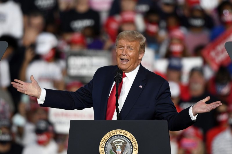 Former President Donald Trump's campaign staff said it is reaching out to "Libertarians, Republicans, independents and everyone in between." File Photo by Joe Marino/UPI