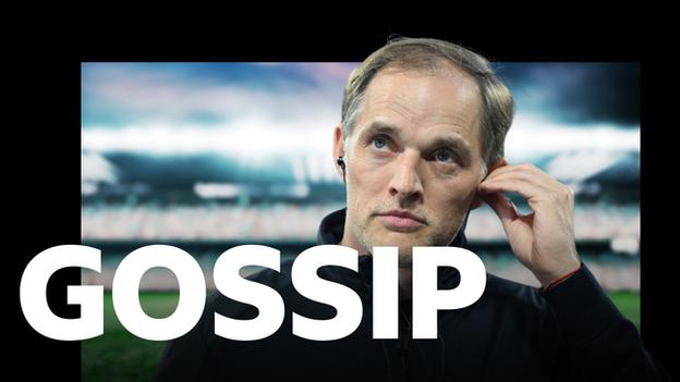 Thomas Tuchel with BBC Sport gossip graphic