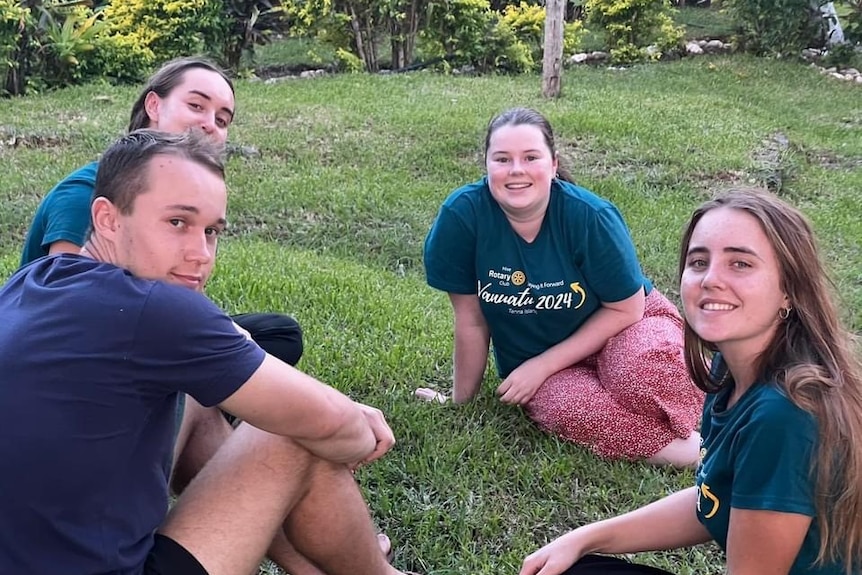 People sitting on grass