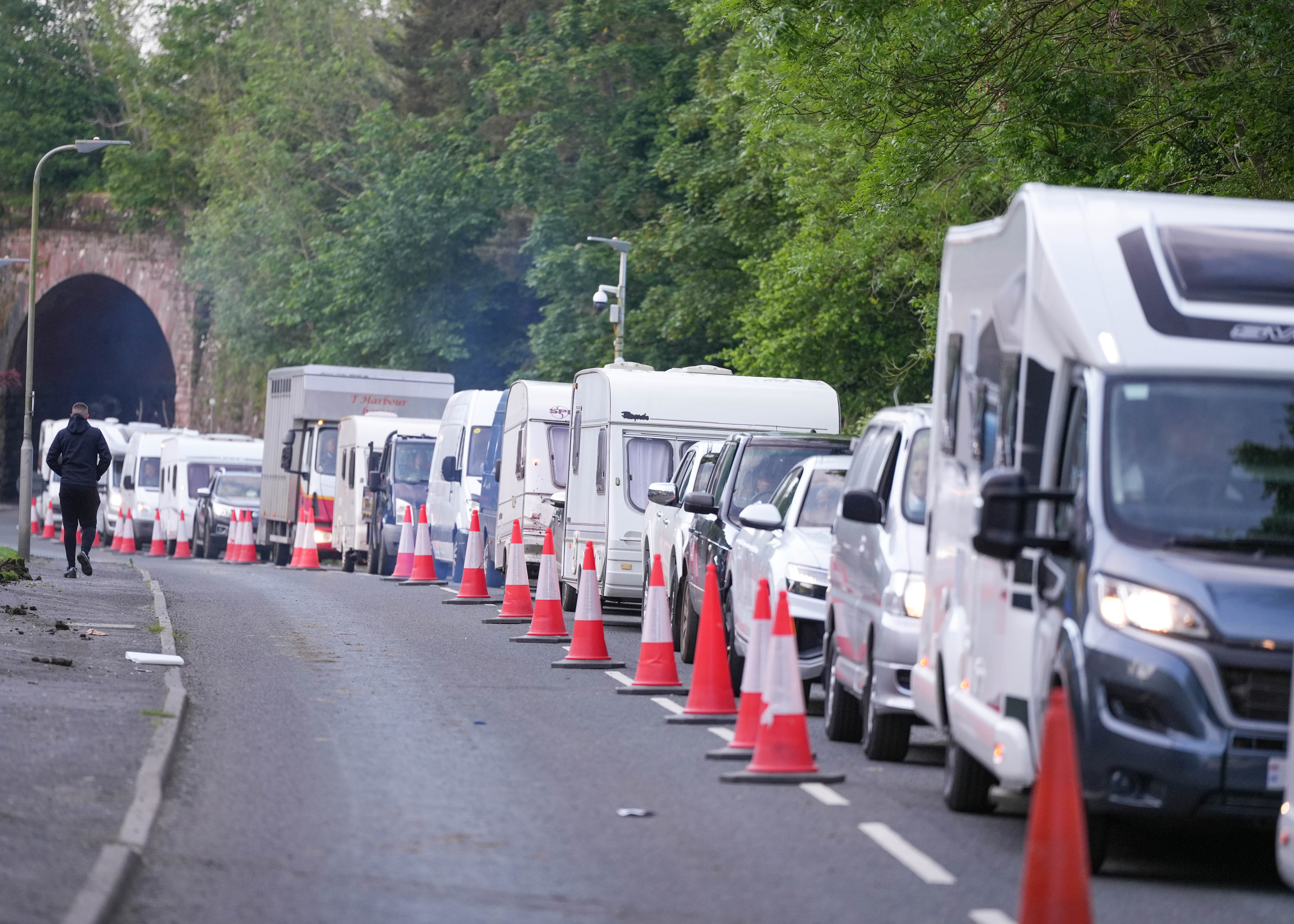 People arrive in Appleby for the first day of the horse fair