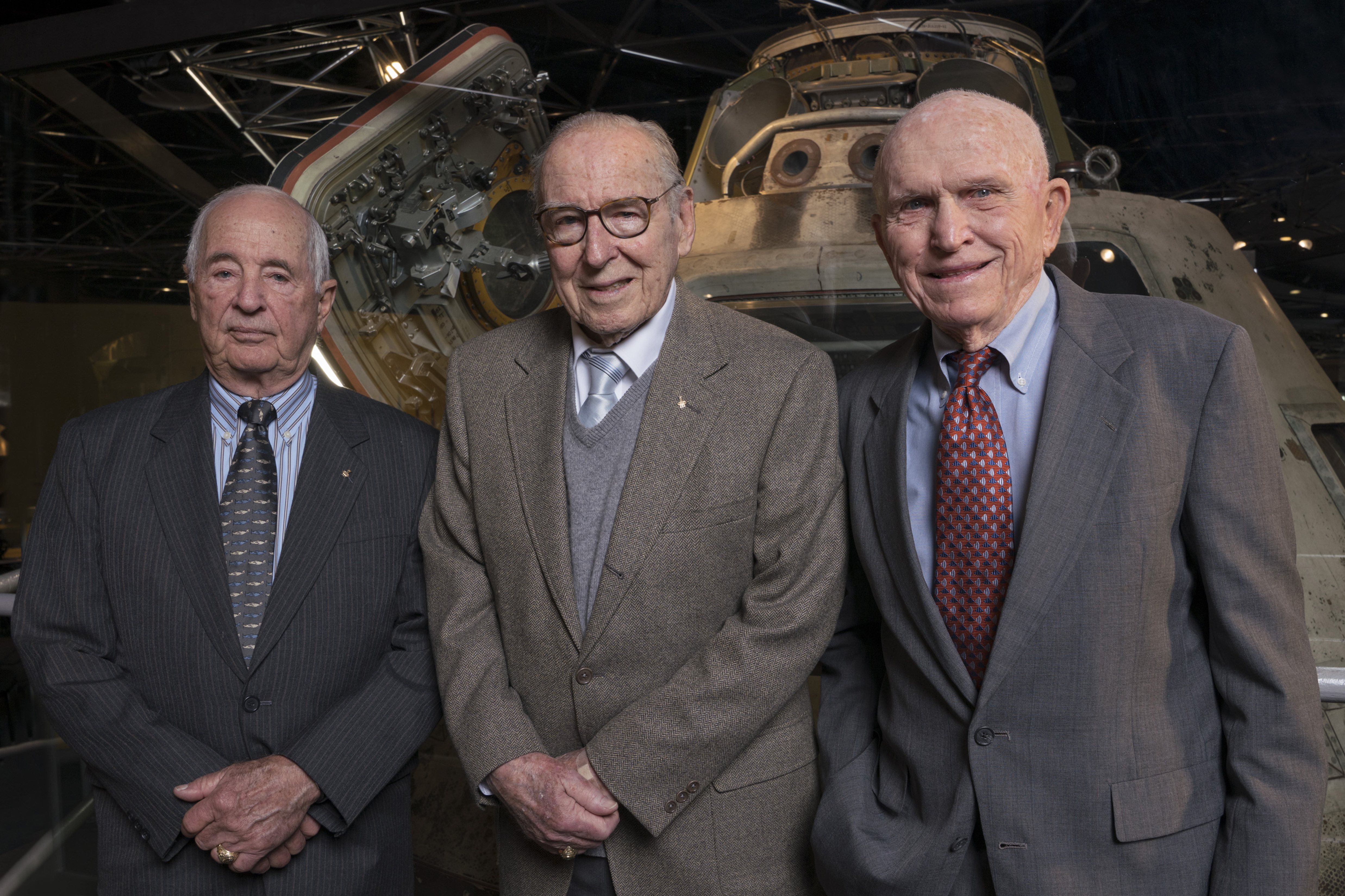 Anders' (left) was aboard Apollo 8 with fellow astronauts Jim Lovell (middle) and Frank Borman (right)
