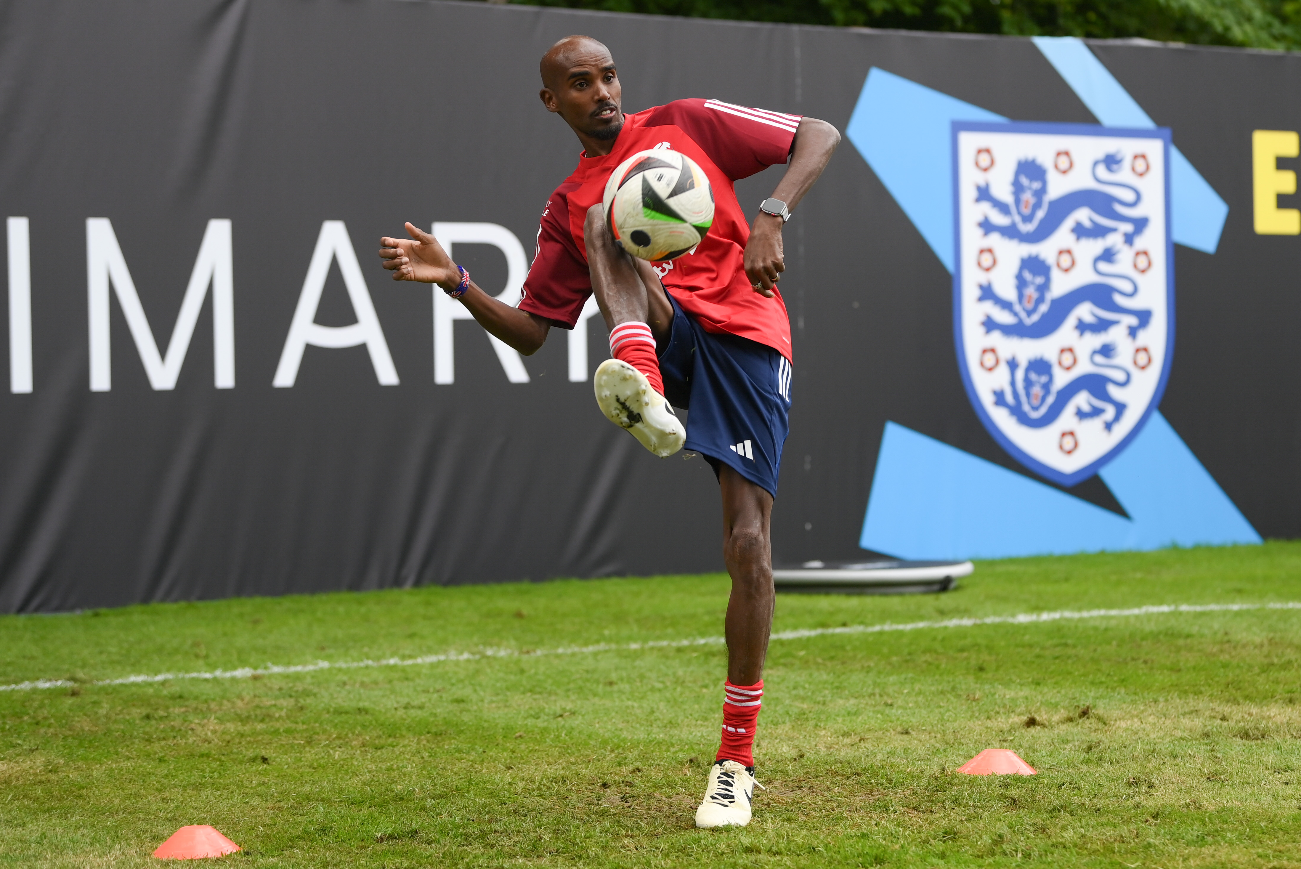 The four-time Olympic champion is preparing to play in Soccer Aid on Sunday evening