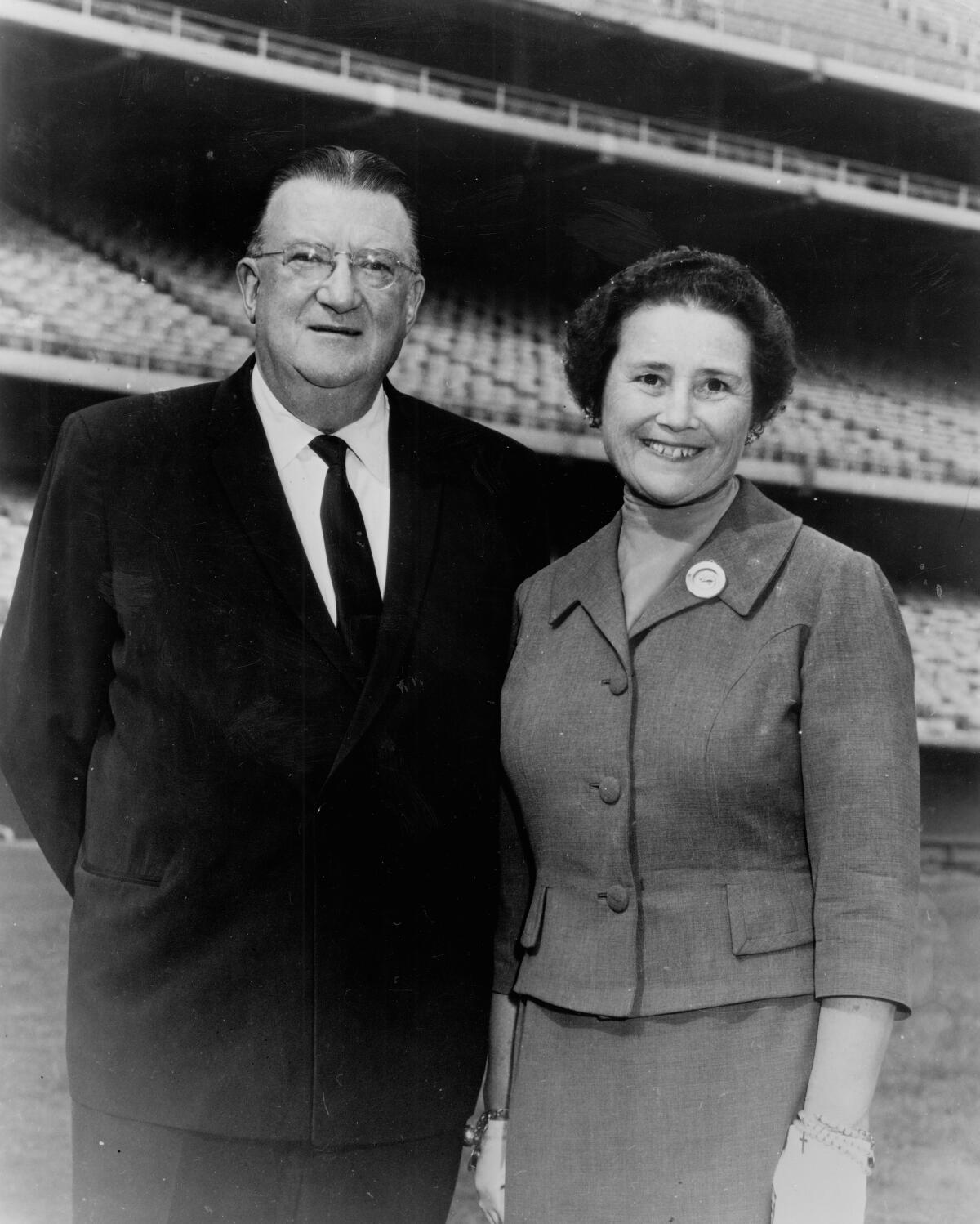Walter O'Malley and his wife, Kay