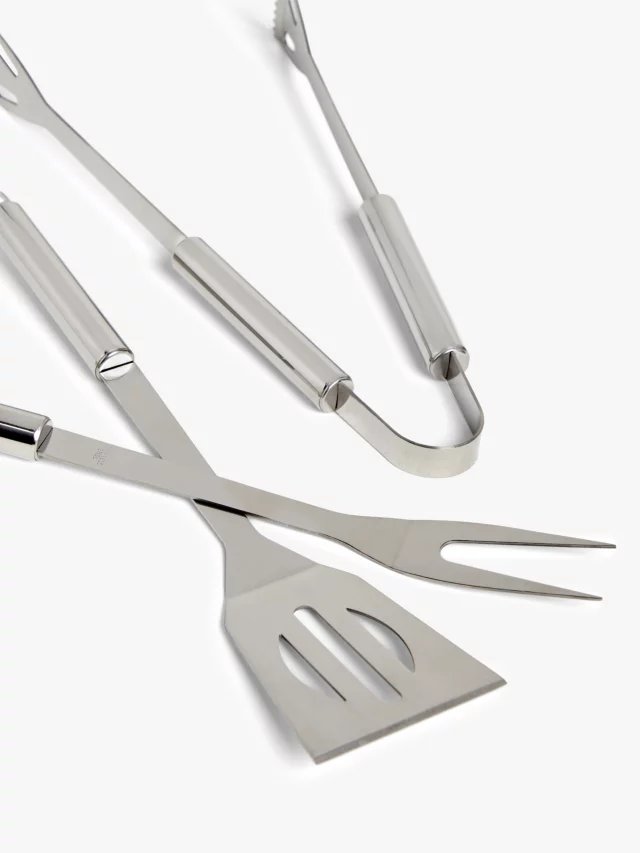 These stainless steel tongs, spatula and fork are £9.59 at John Lewis