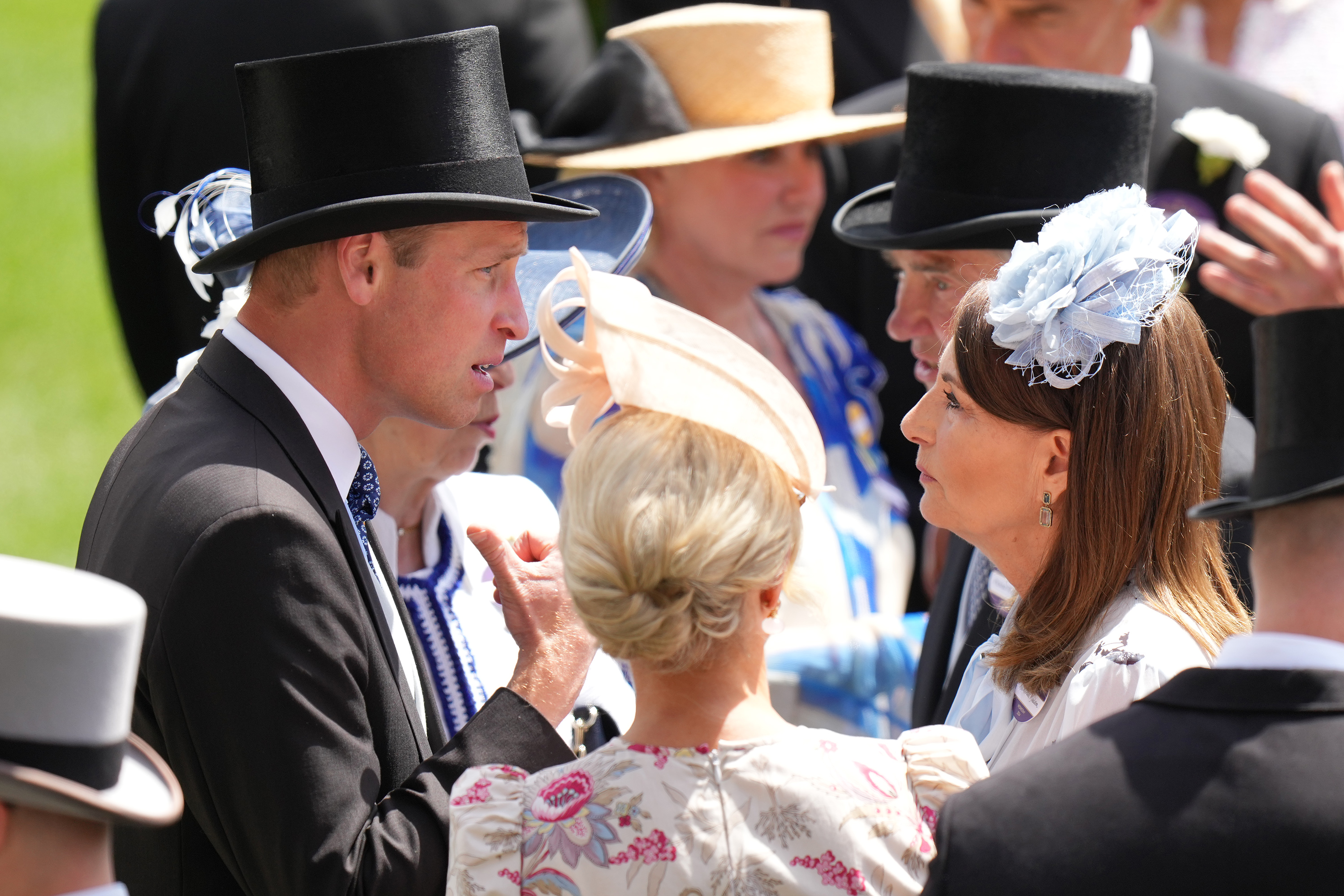 Prince William was spotted in conversation with Carole Middleton and Zara Phillips