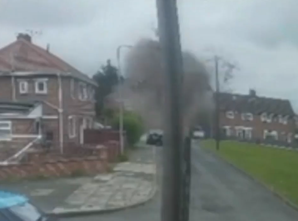 A thick plume of smoke engulfed the home