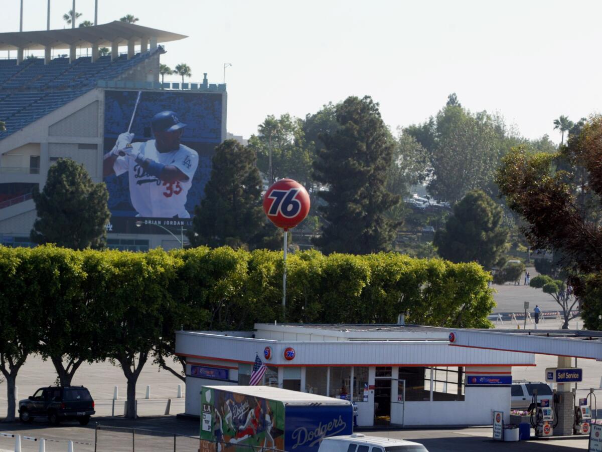 The former 76 gas station in the Dodger Stadium parking lot.